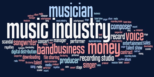 Music industry - word cloud illustration